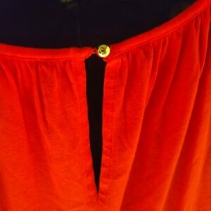 VMichael KORS Vibrant Red Top with Gold Button Detail